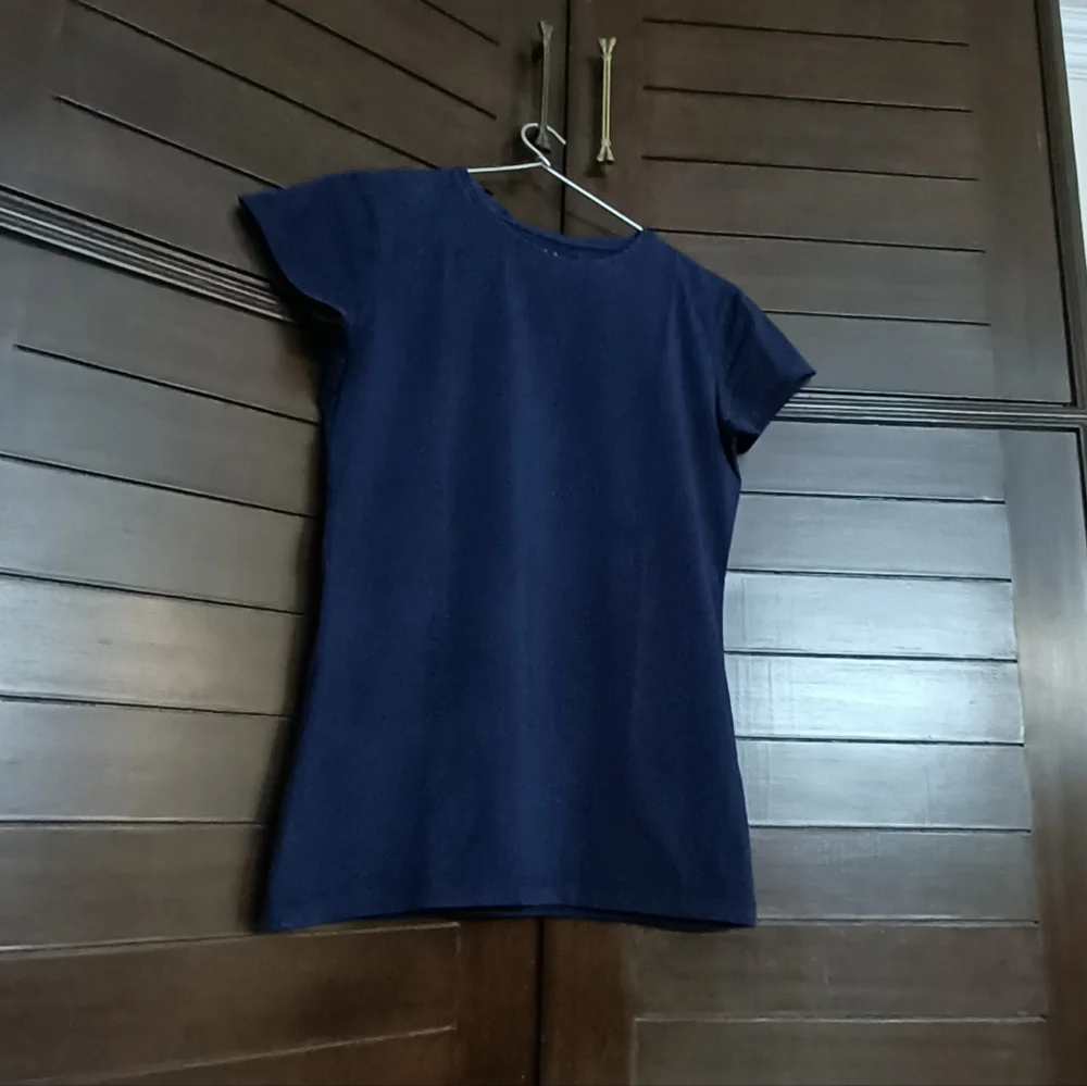 Splash Women's Navy Blue Solid Round neck Cotton T- shirt - Picture 1 of 5